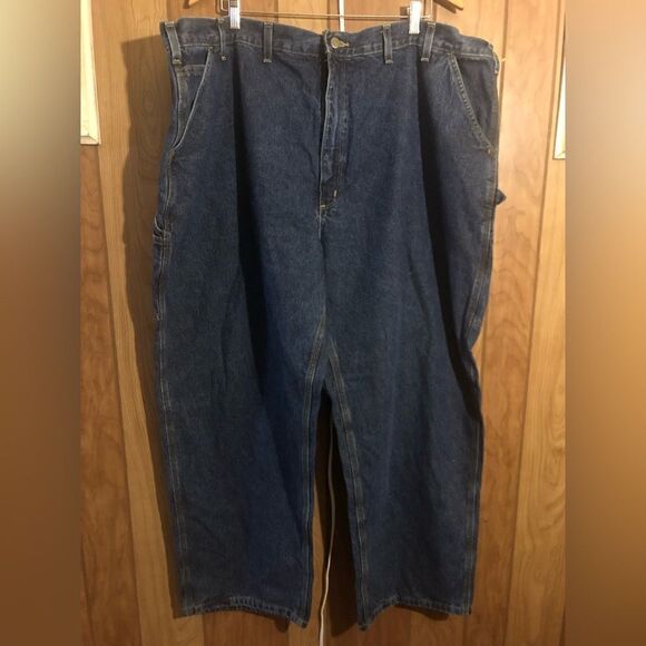 Carhartt work dungarees. Mens size 50x30. NWT. Dark wash. - Picture 1 of 6